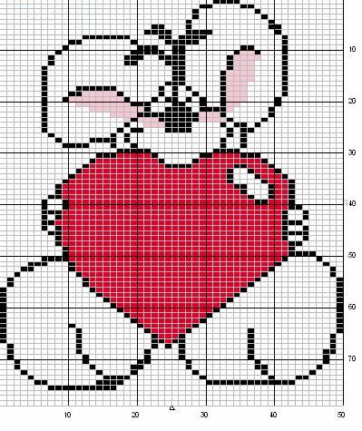 Schema punto croce Diddl cuore